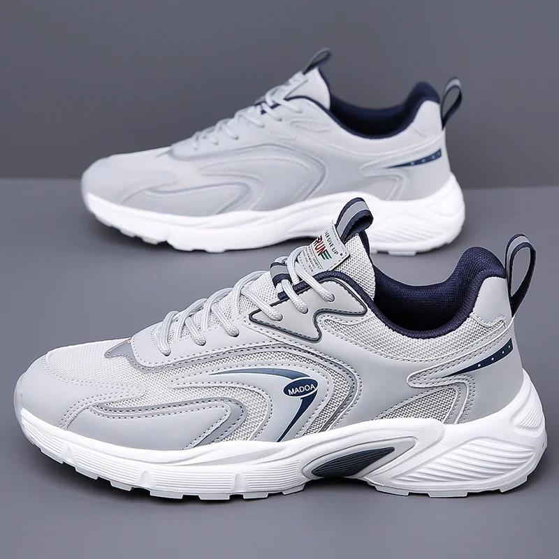 New Men Running Shoes Breathable Air Cushion Sneakers Men Outdoor Lace Up Walking Shoes Non-slip Men Sport Shoes Tenis Masculino