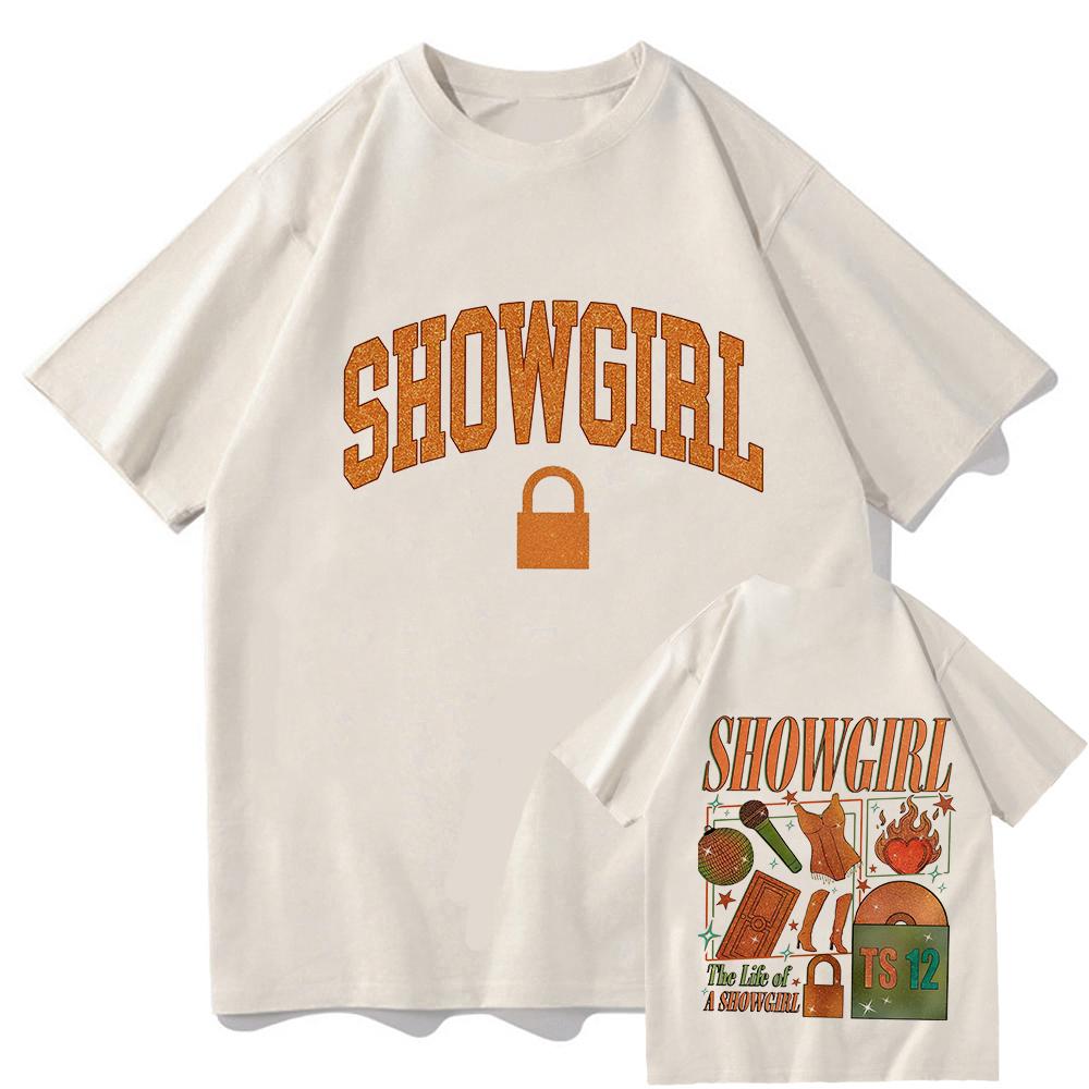 The Life of A Showgirl Album Printing T-shirt Short Sleeve Cotton O-neck Tshirts Casual Unisex Streetwear Women Men Clothing Tee