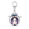Q Version Anime Acrylic Agatsuma Zenitsu Tsuyuri Kanawo Kochou Tanjiro Nezuko Cartoon Kawaii Keychain Pendant Decor Fans Gifts