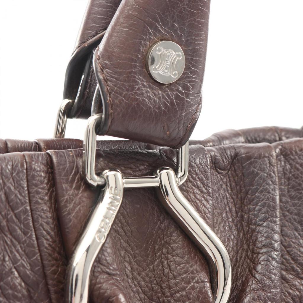 Used CELINE Pillow Small 2WAY Shoulder Bag leather Brown Used Women