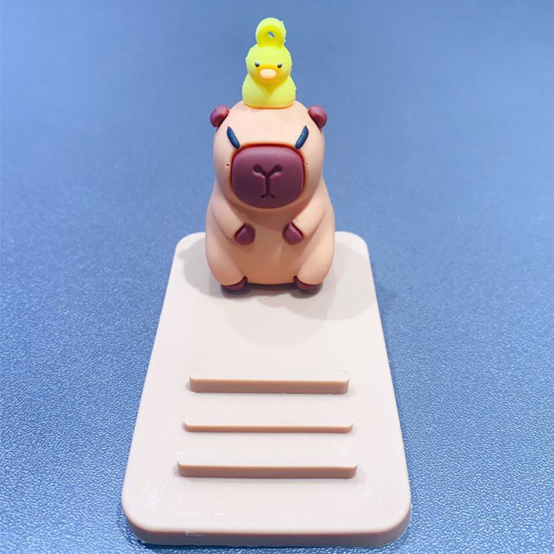 Cute Capybara Phone Tablet Stand Cartoon Model Desktop Pendant Lazy Stand Handmade Small Gift Children'S Toy