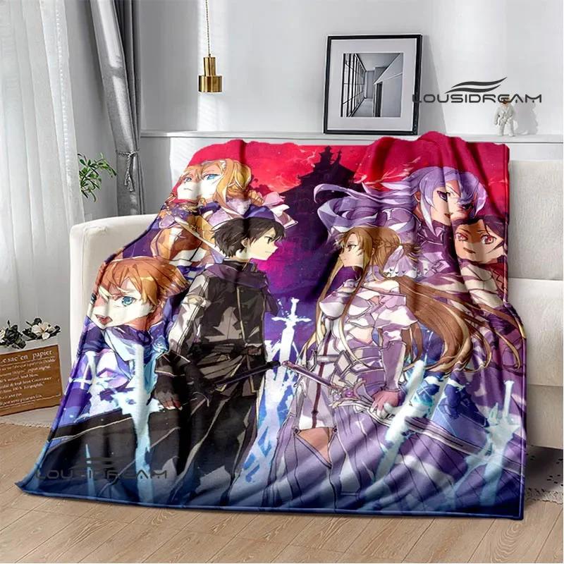 Cartoon Sword Art Online bedruckte Decken Picknickdecke Warme Flanelldecken Heim-Bettwäsche Decken für Betten Geburtstagsgeschenk