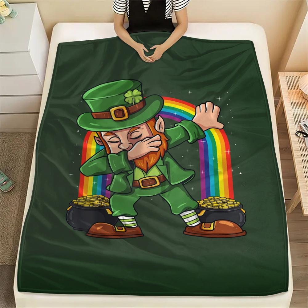 St. St. Patrick's Day Flanelldecke mit Aufdruck, Hohe Qualität, Bequem für alle Jahreszeiten, Heimdekoration, Wärme und Komfort