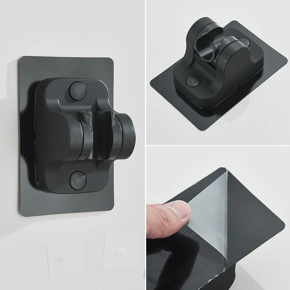 Black Water Saving Shower Head 5 Modes Adjustable High Pressure Shower Handheld Head Handshower Head Plastic Bracket 150cm Hose