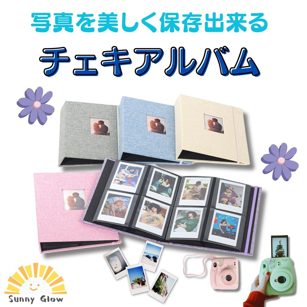 Sunny Glow Instax Album Case, Instax File Holder, Instax Book, Photo Album, Polaroid Camera, Large Capacity, Stylish Photo Storage (Blue)