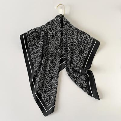 New Spring and Summer Scarf for Women Korean-style Printed Scarf Twill Large Square Scarf Shawl Fashionable Sun Protection Travel