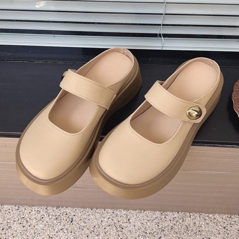 Fashion Platform Women Slippers 2025 Autumn Fashion Mules Shoes Designer Elegant Slingback Sandals Cozy Casual Walking Zapatillas Mujer