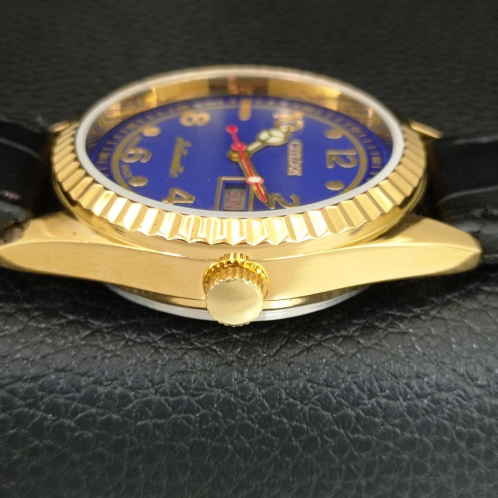 AUTOMATIC VINTAGE REFURBISHED CITIZEN 8200 JAPAN MENS BLUE DIAL WATCH a445318-1