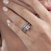 CAOSHI Classics Silver Color 2Pcs/Set Rings for Women Temperament Square Cubic Zirconia Jewelry Accessories for Wedding Party