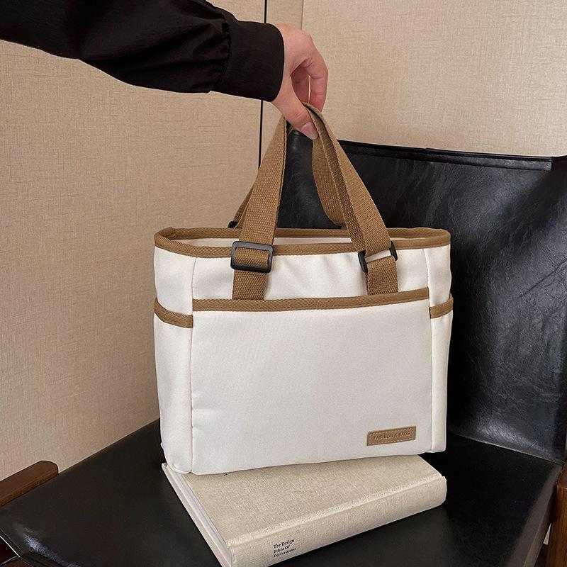 Новая женская холщовая сумка, повседневная ретро портативная холщовая сумка через плечо, большая вместимость, многослойная женская сумка-тоут