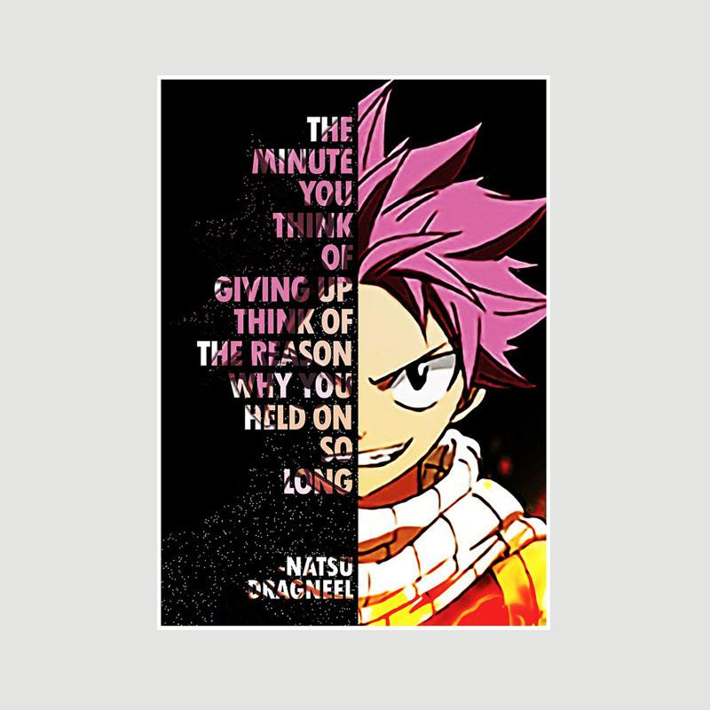 Vintage Inspirational Quote Poster Anime Finger Luffy Deku Posters White Paper Text Art Pictures Home Decor Bar Decoration Painting Interior Mural