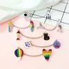 Various Custom Enamel Pins Creative Cartoon Brooch with Chain Unique Decorative Clothes Bags and Hats Accessories Gifts for Kids