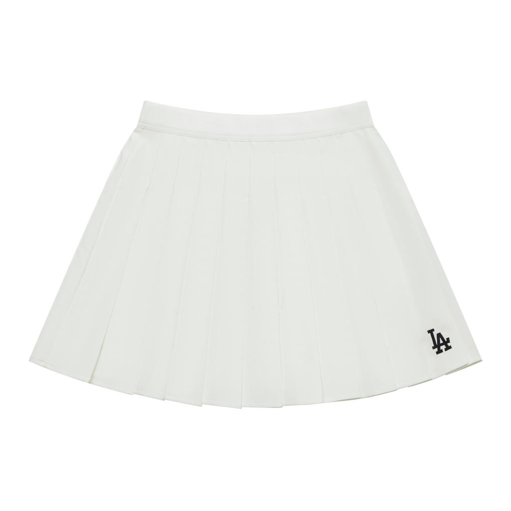New MLB Preppy Style Collection Los Angeles Dodgers SS24 Casual Short Skirts Women's Cream 3FSKV0143-07CRS