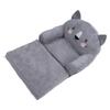 Toddler Chair Gray Cartoon Style Foldable Wide Handle Stable Backrest Breathable Baby Sofa for Home
