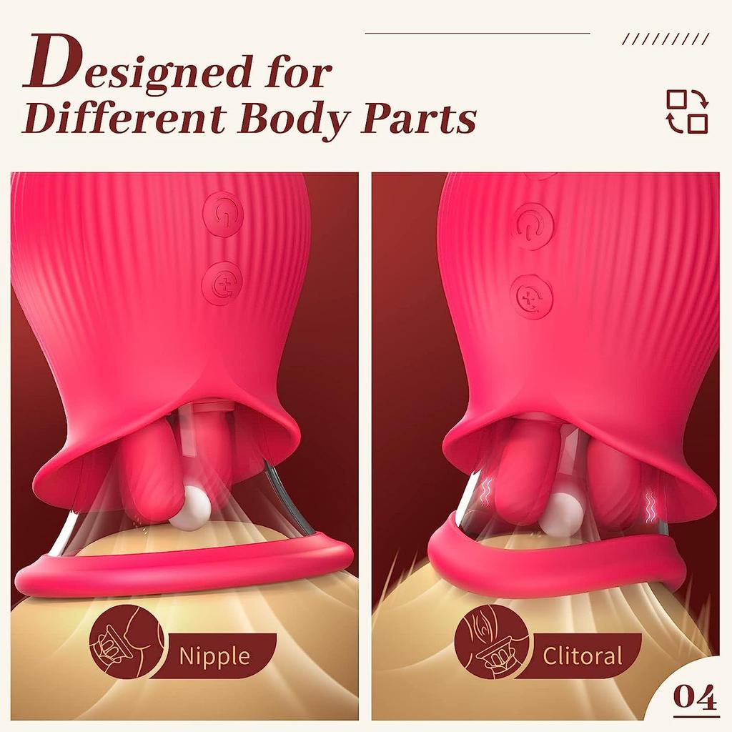 New Romantic Flower Yin Emperor Nipple Teaser for Women's Tongue Adding Absorption and Vibration for Masturbation Adult Products