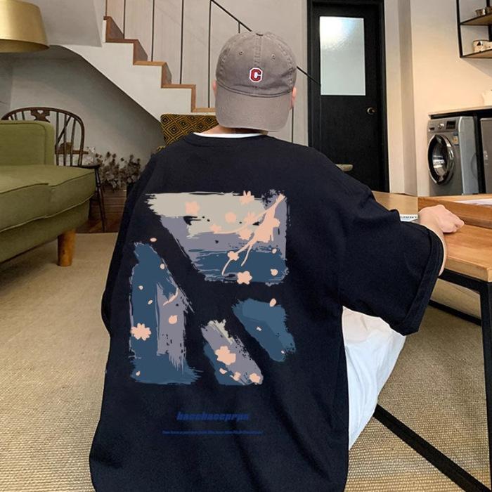 

Summer fashion American ins cotton short-sleeved T-shirt loose and versatile niche casual Hong Kong style couple top tide 3XL