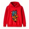 Kids Boys Girls Cartoon Cat Mouse Printed Pullover Hoodie, Casual Long Sleeve Loose Fit Hooded Sweatshirt for Boys Girls Daily Wear Party Holiday Gift