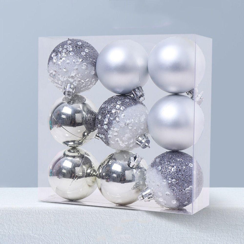 9pcs Creative Christmas Ball Set 6cm Hanging Ornament DIY Supplies Christmas Tree Pendant  Room
