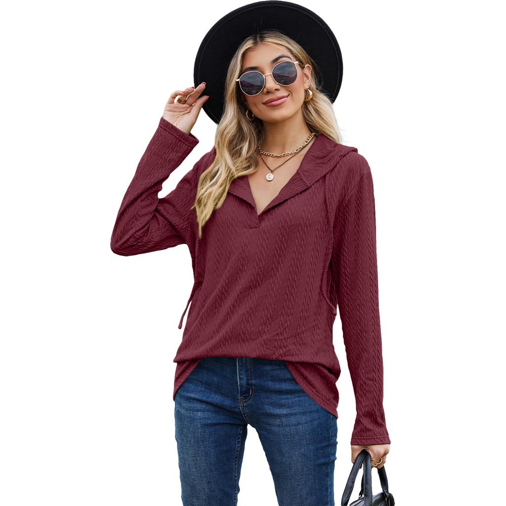 Ladies' New Versatile Work Four Seasons Leisure Daily Sexy Beautiful Loose Top Long Sleeve T-Shirt