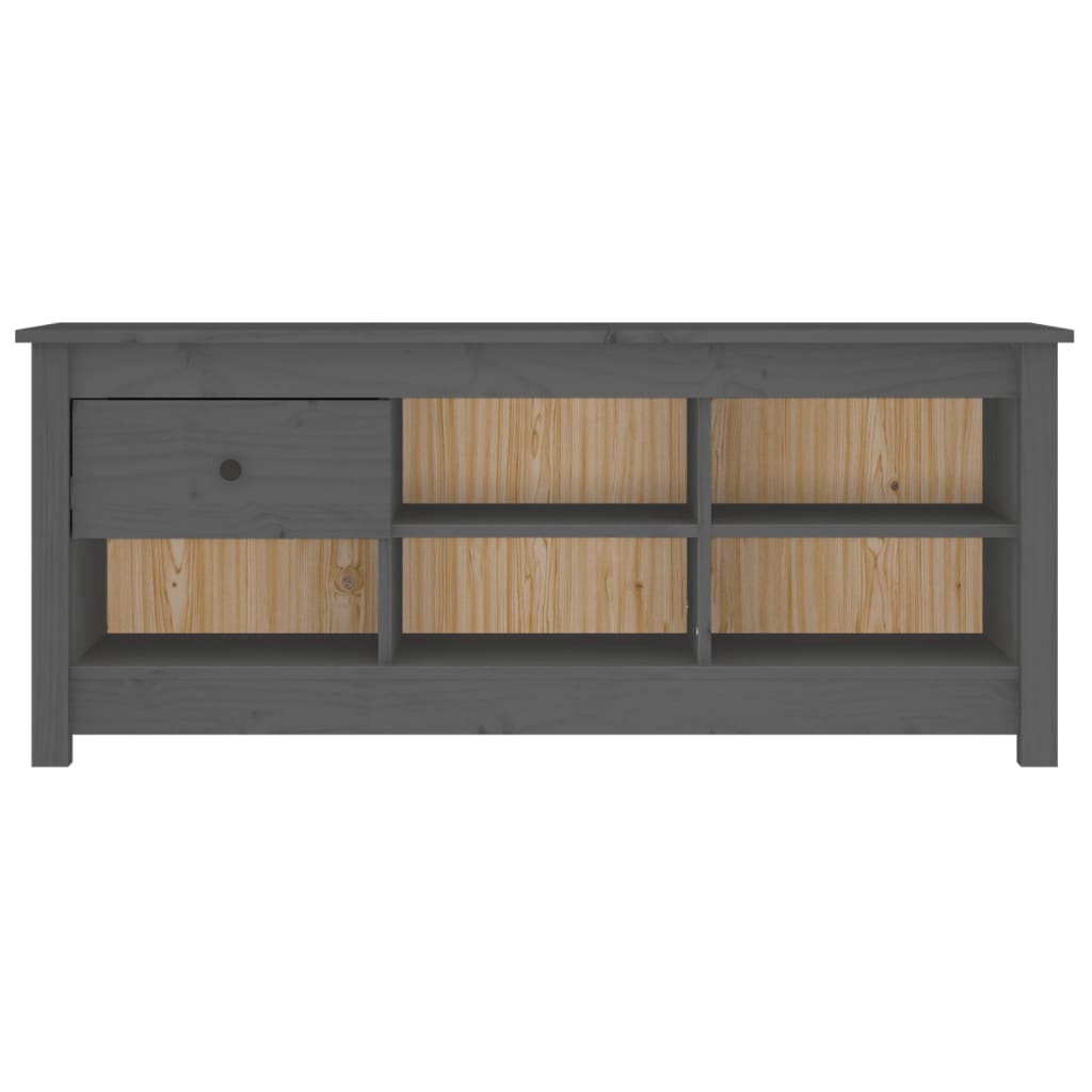 Vidaxl Szafka Na Buty, Szara, 110X38X45,5 Cm, Lite Drewno Sosnowe