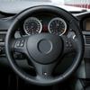 DIY handgenähte schwarze Wildleder-Lenkradabdeckung für BMW M Sport M3 E90 E91 E92 E93 E87 E81 E82 E88 X1