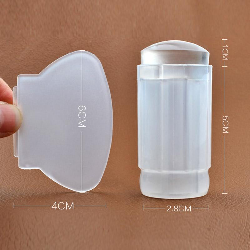 Miękki silikonowy przezroczysty żel klejący stempel do zdobienia paznokci Przezroczysty silikonowy żel do stemplowania paznokci i skrobak do stempli