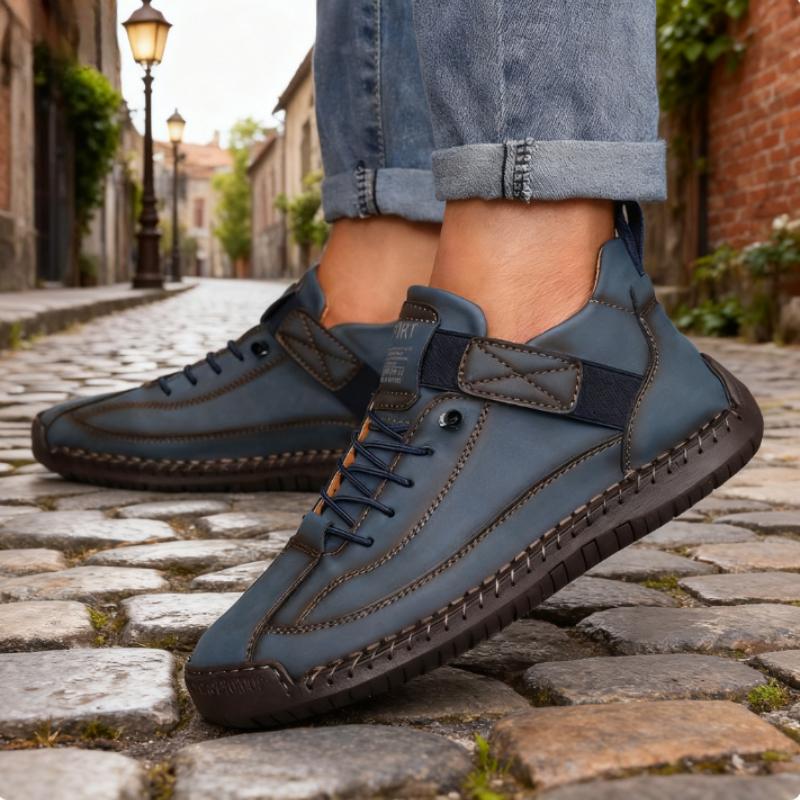 Men's Boots Mid Top for Spring British Style Retro Anti Slip Loafers Soft Soled Handmade Leather Casual Flat Men Nude Boots