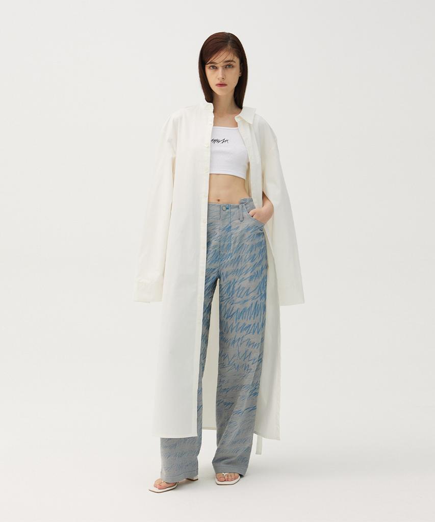 Meuameu Origami Slit Long Shirt