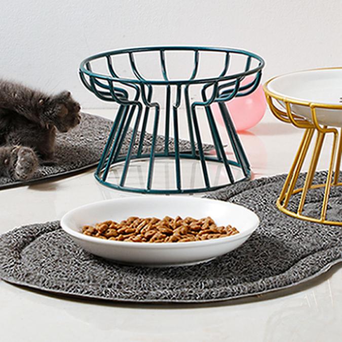 Single Tray Iron Pet Bowl Rack Anti-turnover Cat Food Rack Dog Food Rack