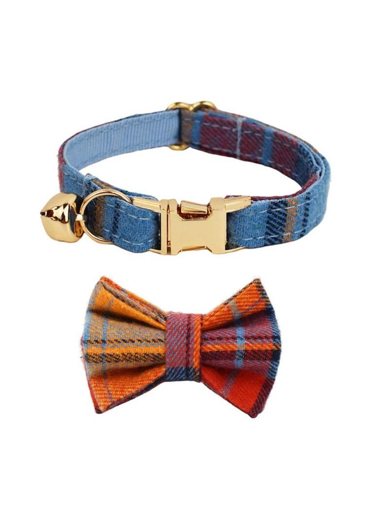 Plaid Bow Tie Pet Collar
