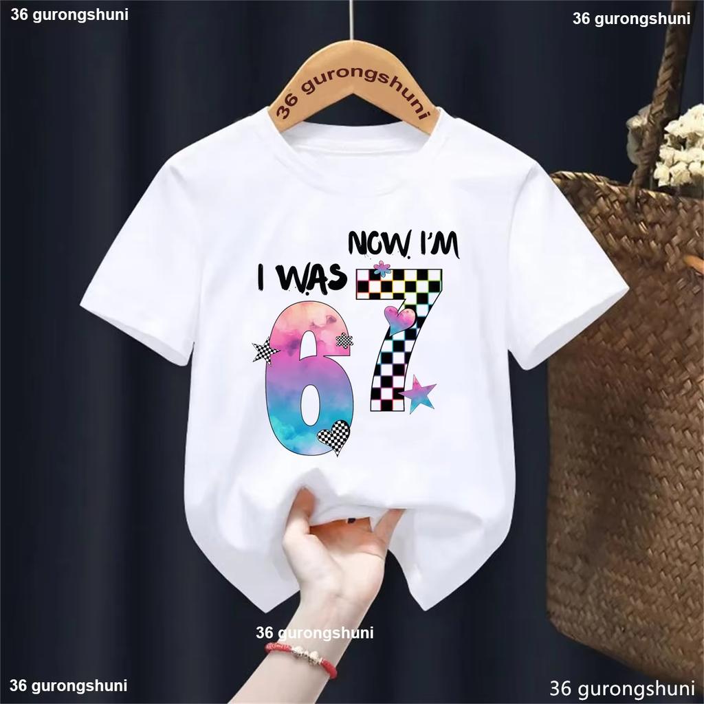 Kids 67 Themed Colorful Print TShirt Soft Cotton Fabric Breathable and Comfortable Ideal for Toddlers and Childrendf0292