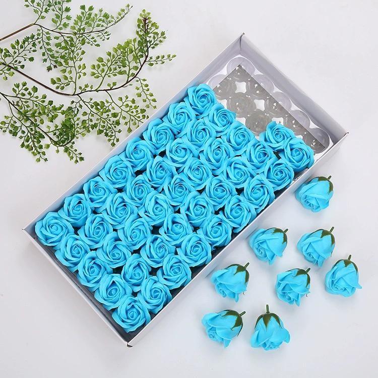 50pcs/box Soap Roses Romantic Wedding Valentine's Day Gift Wedding Home Decoration Holding Flowers Party Flower Decor Supplies