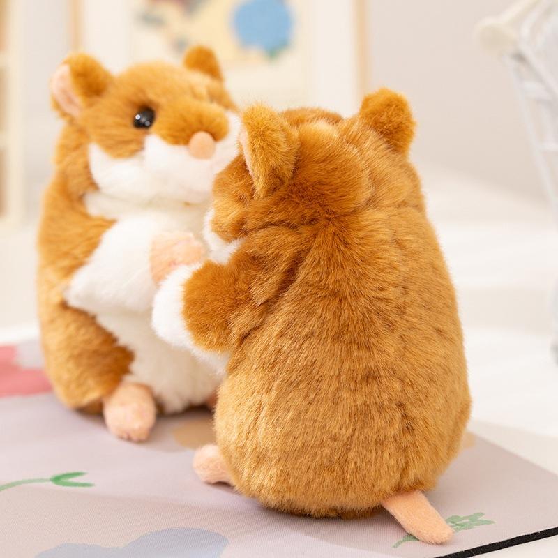 Standing Hamster Plush Toy 13cm Cute Stress Relief Stuffed Animal PP Cotton Filled Desk Buddy Doll