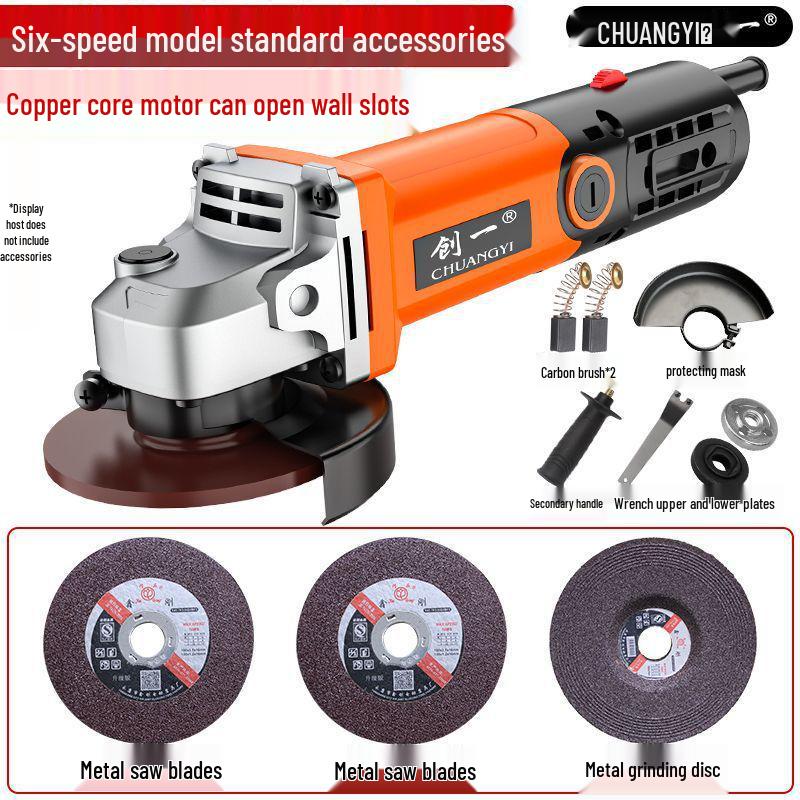 Multifunctional Angle Grinder & Polisher: Handheld Cutting, Grinding, and Polishing Tool for Household Use