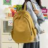 Schoolbag New Korean Version Solid Color Backpack Versatile Large Capacity Schoolbag Female College Student Leisure Travel Outdoor Backpack Men 