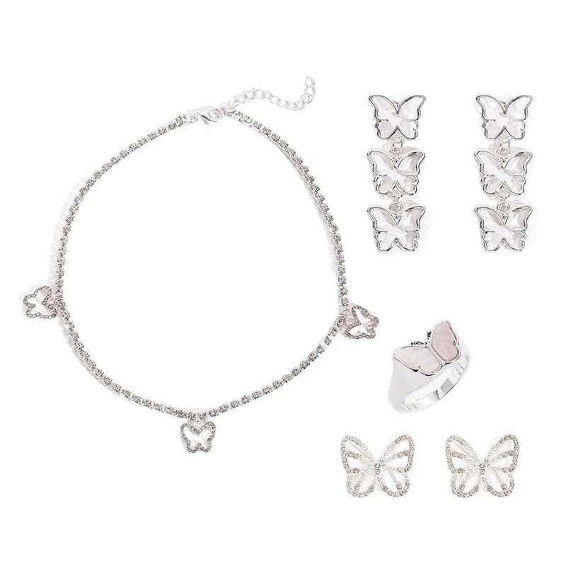 Accessories Fashion Versatile Alloy Diamond Necklace Niche Versatile Diamond Chain Butterfly Necklace Women