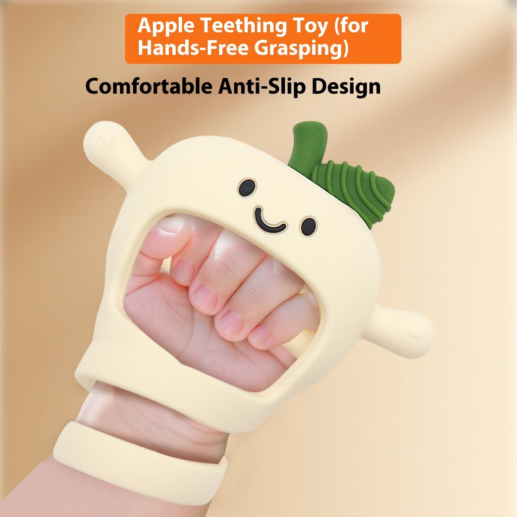 Toothpaste Baby Food Grade Silicone Apple Hand Grab Bite Glue Small Moon Age Soothing Oral Gloves Grinding Stick