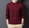 Pull Coréen pour Homme en Laine Pure Fine Maille, Col Semi-Montant, Manches Longues, Couleur Unie, Tendance, 60 fils