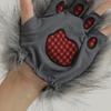 Wolf Paw Gloves Fingerless Warm Fuzzy Gloves Animal Cosplay Hand Paws Faux Fur Gloves for Halloween Christmas Dress-Up Party Costume