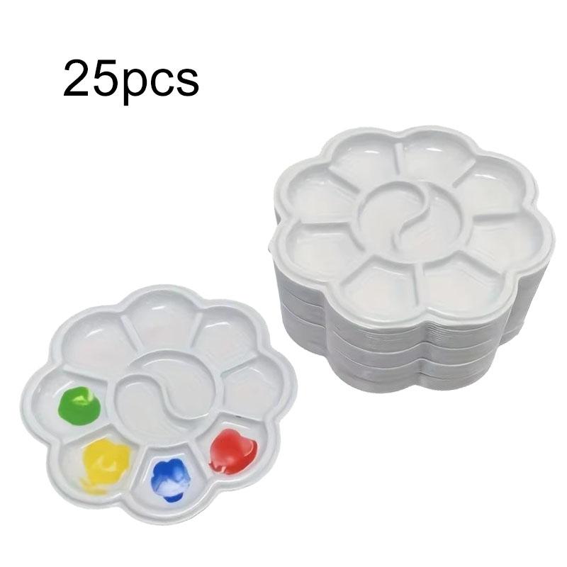 Mini Flower-Shaped Plastic Palette Color Palette Plum Blossom Painting Acrylic Teaching Incentive Supplies Student Rewards TMZ