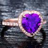 Mode Vielseitiger Amethyst Schwanzring Verlobungsring Ring Diamantring