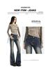 Women's High-Waisted Stretch Retro Flare Jeans with Raw Hem - Spring 2026 Collection