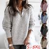 2026 New Women's Mock Neck Zip Front Pullover, Soft Knit Sweater Coat for Autumn Winter, Casual Loungewear & Daily Wear Top