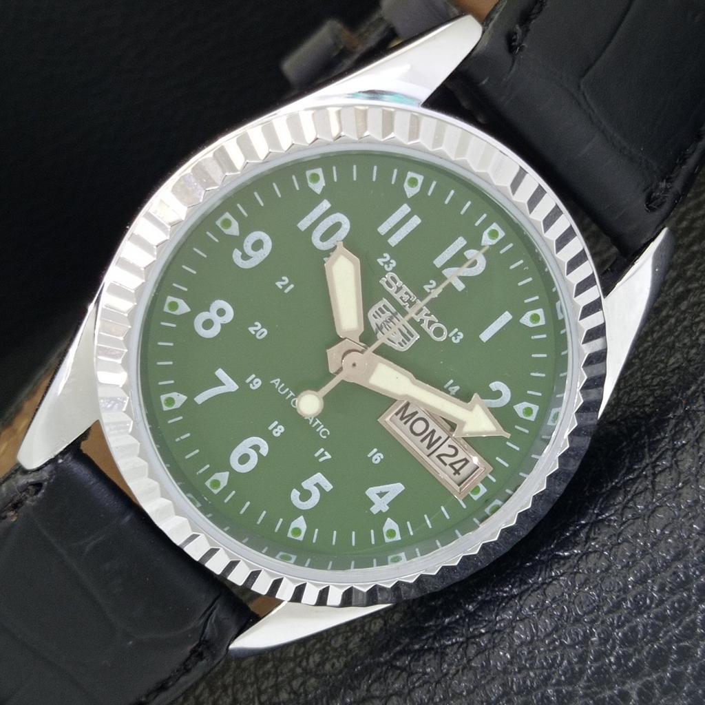 

VINTAGE REFURBISHED SEIKO 5 AUTOMATIC 6309A JAPAN MENS GREEN WATCH a441622-1 Sk-a441622