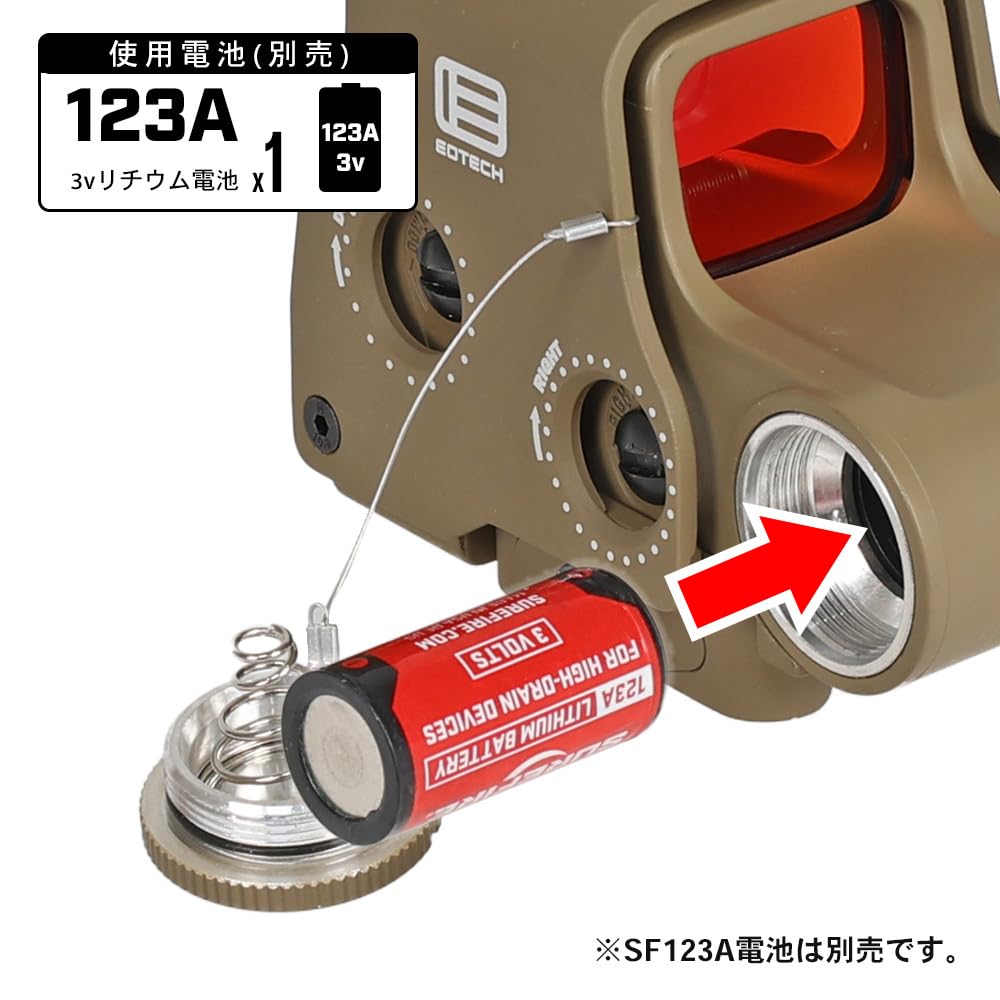 Ryohin Buhin Iotec Type 558 EXPS DE Dot Sight Replica with Ruby Coated Circular Reticle and Anti-Reflection Lens, EXPS3-0 EXPS3 Holographic Sight