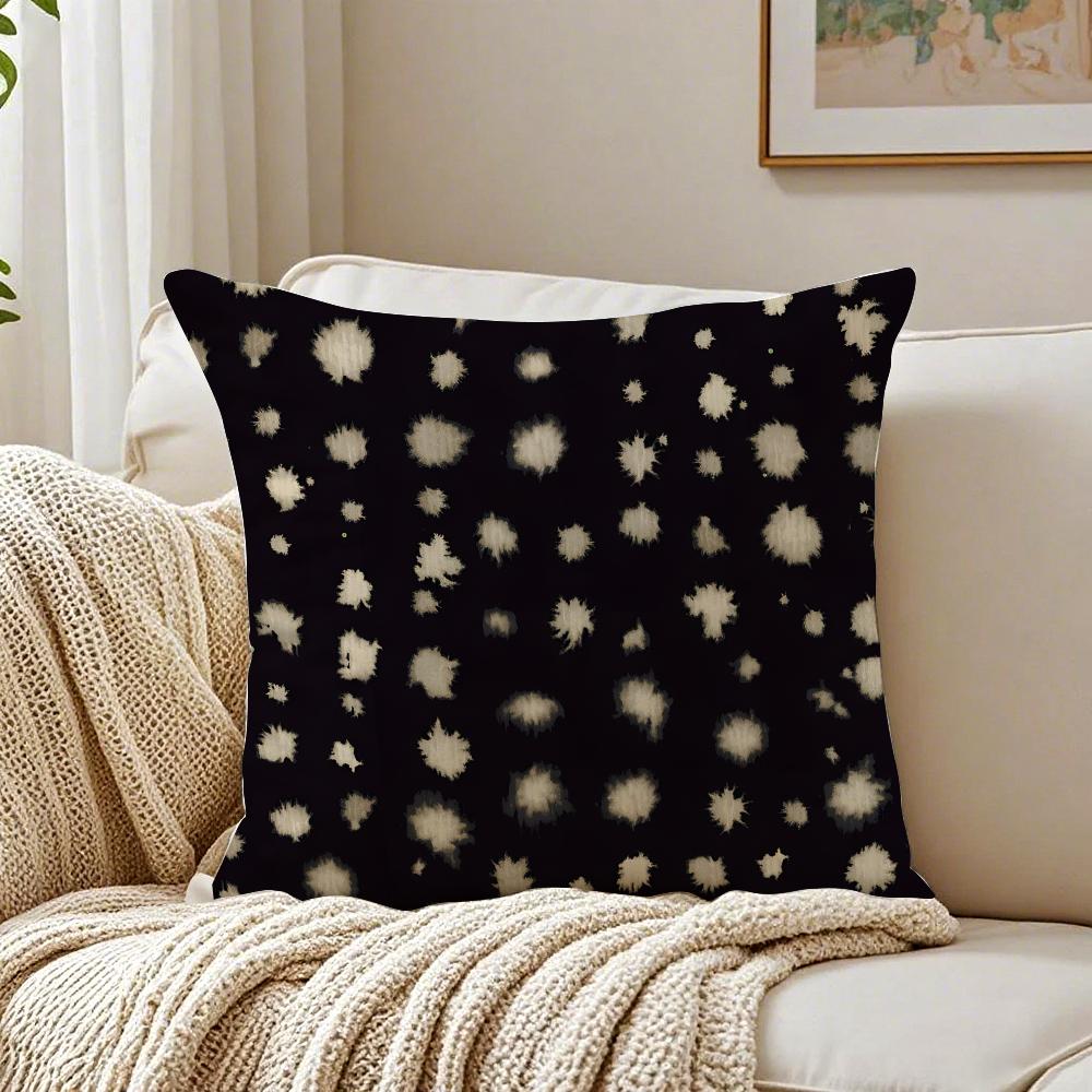 Ink Wash Bowknot Polka Dot Pillow Chinese Retro Cushion Cover Pillowcase Anti-Dustmite Living Room Sofa Decor Cushion Room