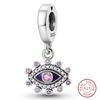 Fit 925 Silver Charms Beads Mysterious Devil's Eye Fatima's Hand Pendant Charms For Women Fine DIY Jewelry