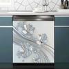 Adesivo Decorativo Strass Design Floreale Argentato Autoadesivo Impermeabile Frigorifero Lavastoviglie Decorazioni Cucina Moderno