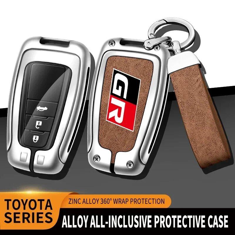 Auto TPU Zinc Alloy Key Case Bag Car Key Chain Metal Key Shell For Toyota GR Auris C-HR Camry Prius 86 Supra Yaris RAV4 Corolla