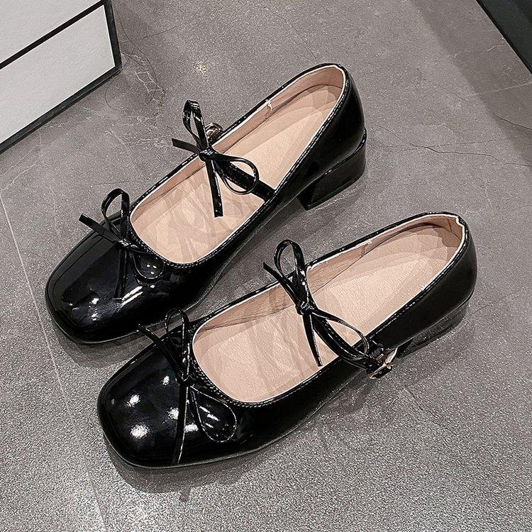 2025 Spring Fashion bowknot High Heel Mary Jane Shoes Women Thick Bottom Square Toes Retro Single Shoes Lolita Party Shoes